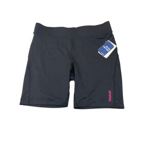 Reebok Womens Black Activewear Compression Shorts Size L - New